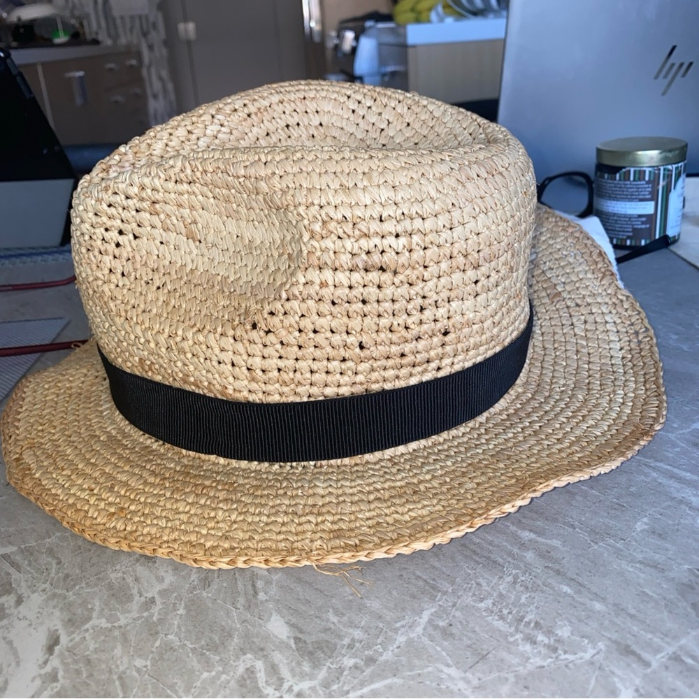 J. Crew Tan and Black Fedora Hat